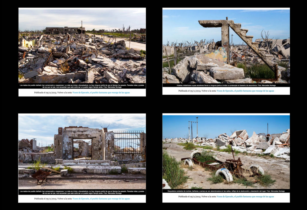 "Voces de Epecuén" photojournalism article & photographs published on PERFIL.com online newspaper. November 2015