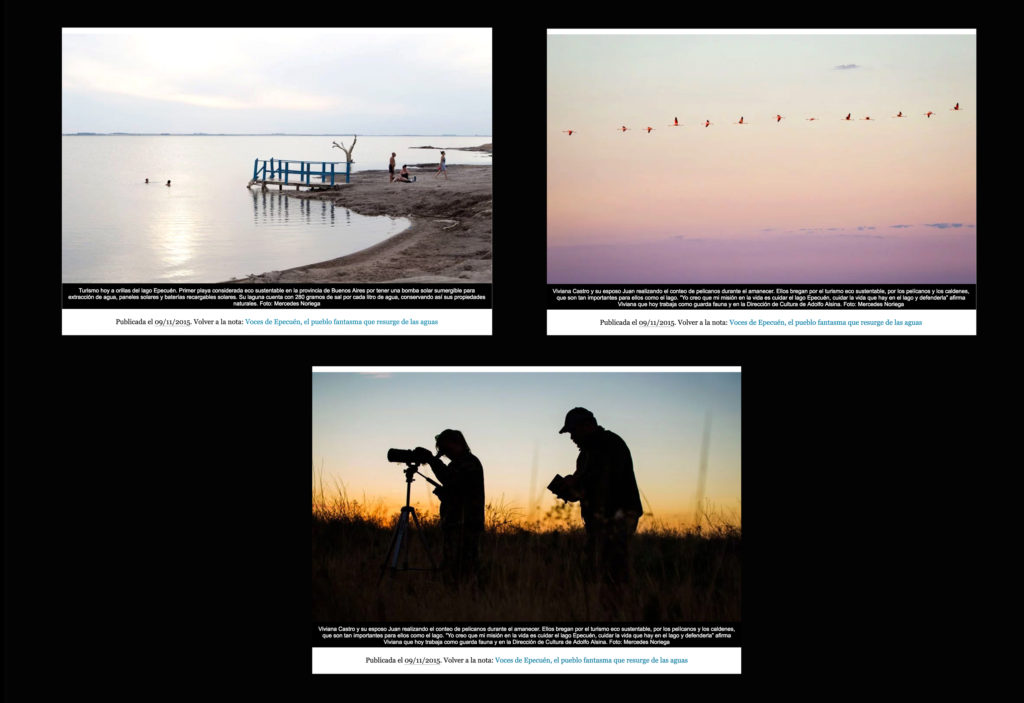 "Voces de Epecuén" photojournalism article & photographs published on PERFIL.com online newspaper. November 2015