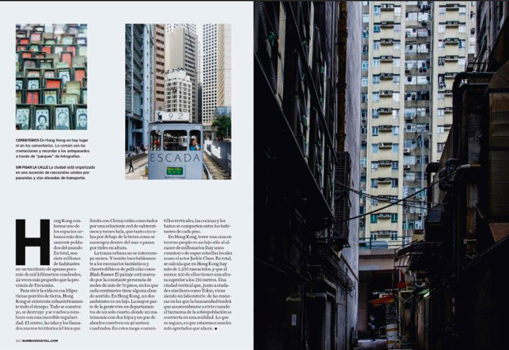 Hong Kong's photographs for "Rumbos" Magazine