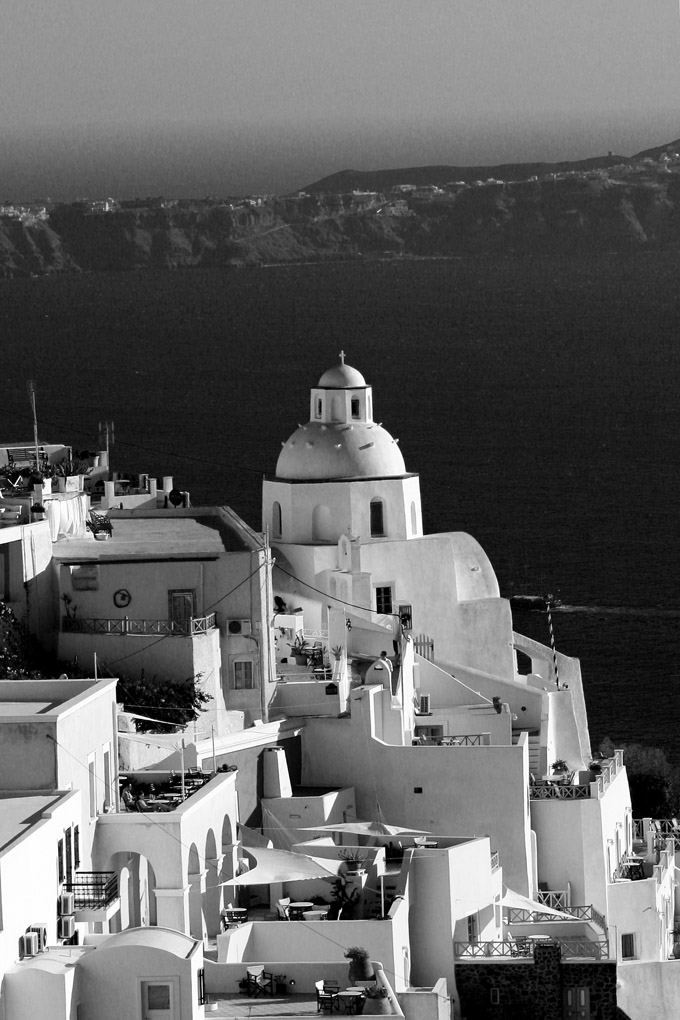 Santorini, Greece, black and white, architecture, greek architecture, landscape, greek landscape, town, white, unique, Aegean Sea