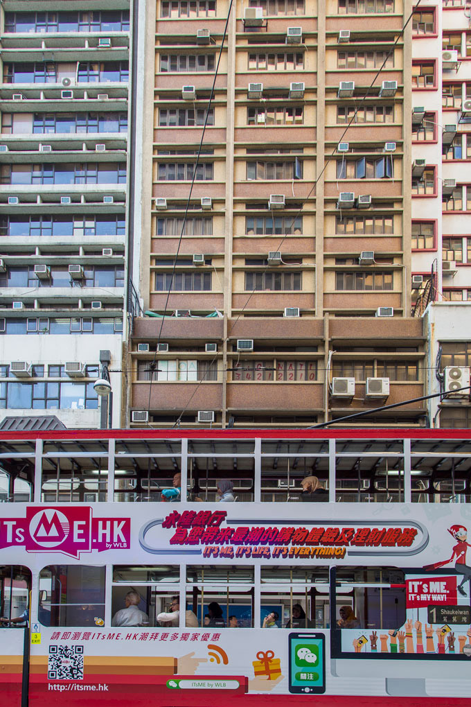 bus, double deck bus, tram, trams in Hong Kong, transportation, commute, city, street photography, Mercedes Noriega, Mercedes Noriega Photography