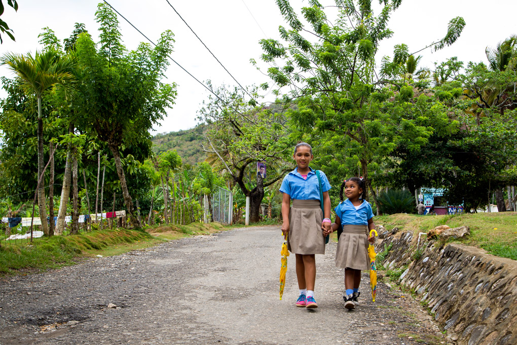 Girls attending school at Arroyo Barril in the Dominican Republic