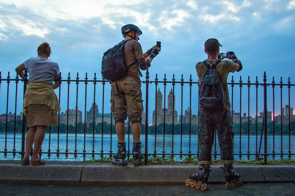 street photography, Jacqueline Kennedy Onassis Reservoir, rollers, Central Park, tourism