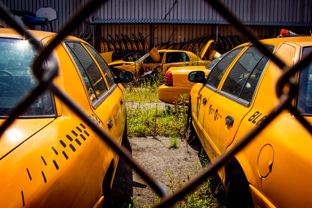New York, New York City, NY, the Big Apple, Mercedes Noriega, Mercedes Noriega photography, city, urban, street photography, taxi, taxi cemetery, yellow cab, taxi disposal, taxi garbage