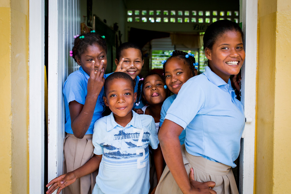 Girls attending school at Arroyo Barril in the Dominican Republic
