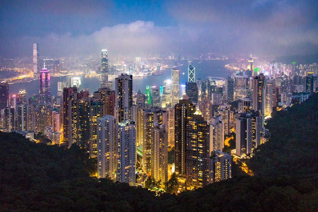Hong Kong Harbour from Victoria Peak, Victoria Peak, night photography, night Hong Kong, night view HK, city, buildings, night life, Mercedes Noriega, Mercedes Noriega Photography