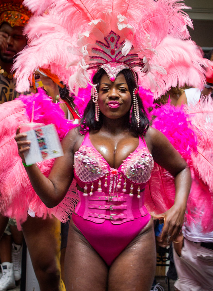 Gay Pride Parade, New York City, USA, pink, costume, african american, feathers, Mercedes Noriega, Mercedes Noriega Photography