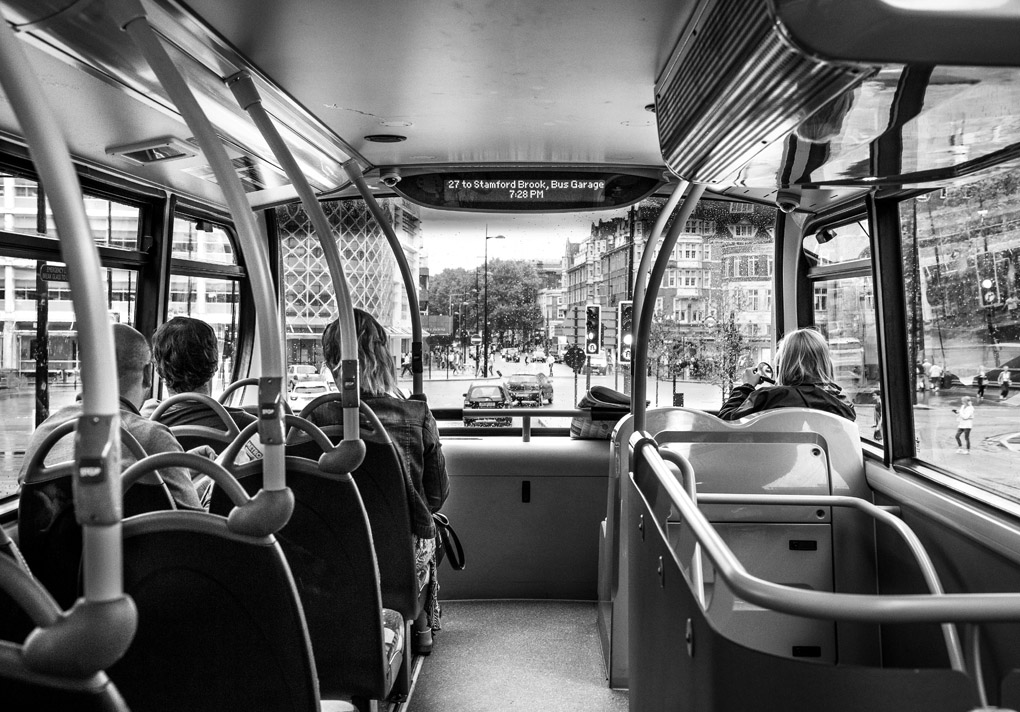 bus, inside a bus, double deck bus, Mercedes Noriega, Mercedes Noriega Photography