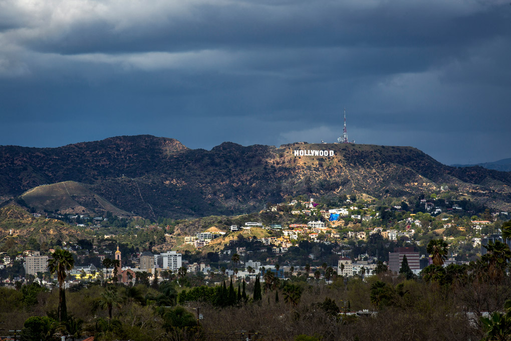 Hollywood sign, mountain, hill, city, La La Land
