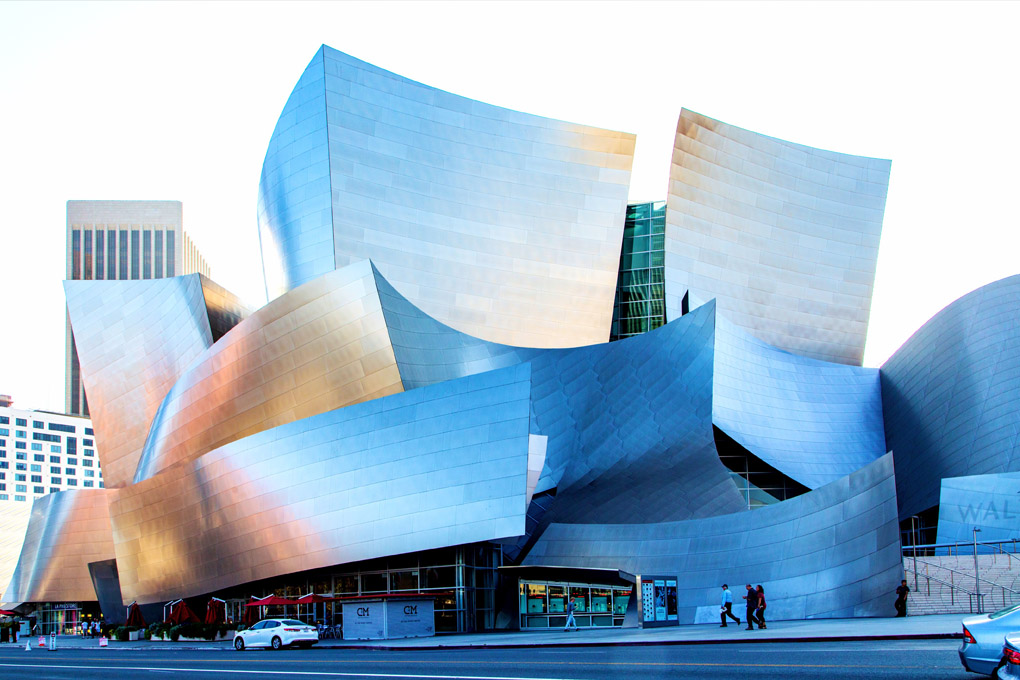 Walt Disney Concert Hall, Los Angeles, California, USA, LA phil, downtown, architecture, music, Frank Gehry, landmark, blue, Mercedes Noriega Photography